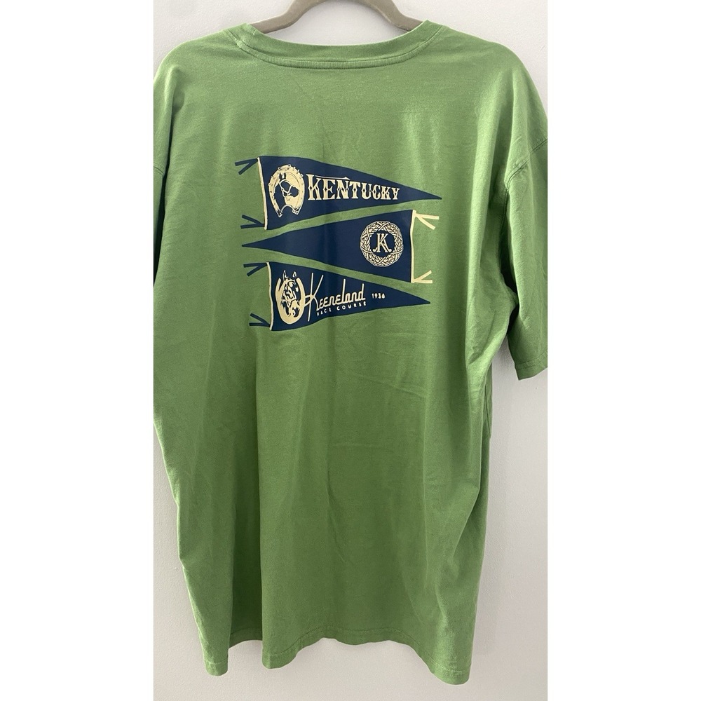 Keeneland Southern Proper Men's Green Pocket T-Shirt 100% Cotton Horse Racing XL